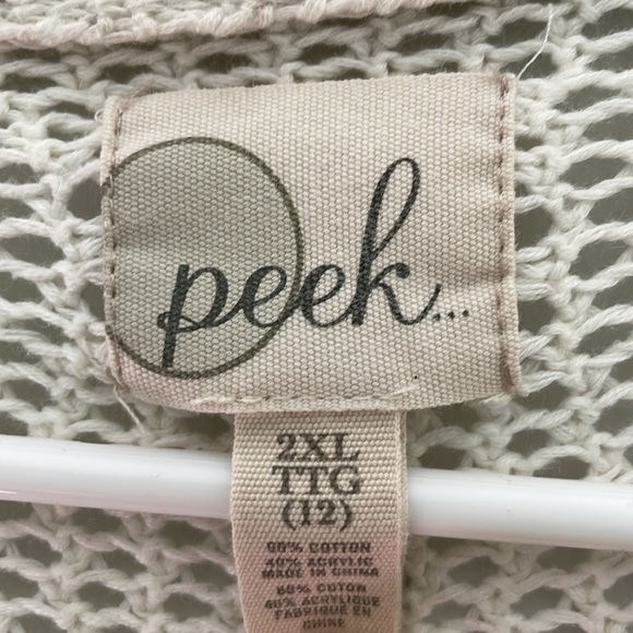 Peek kids size 12 cream long open knit cardigan sweater - Picture 2 of 5